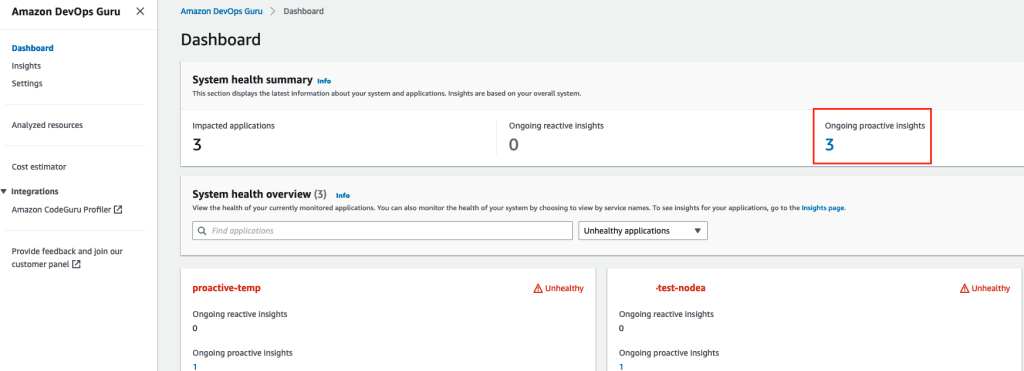 Proactive insights from the Amazon DevOps Guru for RDS